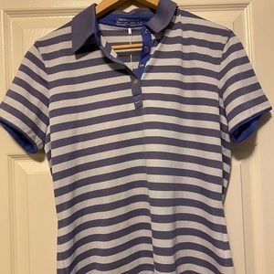 Multi blue striped golf shirt